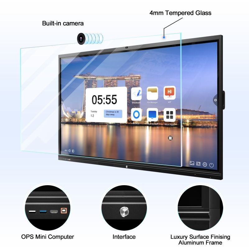 MÀN HÌNH TƯƠNG TÁC THÔNG MINH ELON 98 inch  TÍCH HỢP CAMERA (EL98-IWB-LGB)